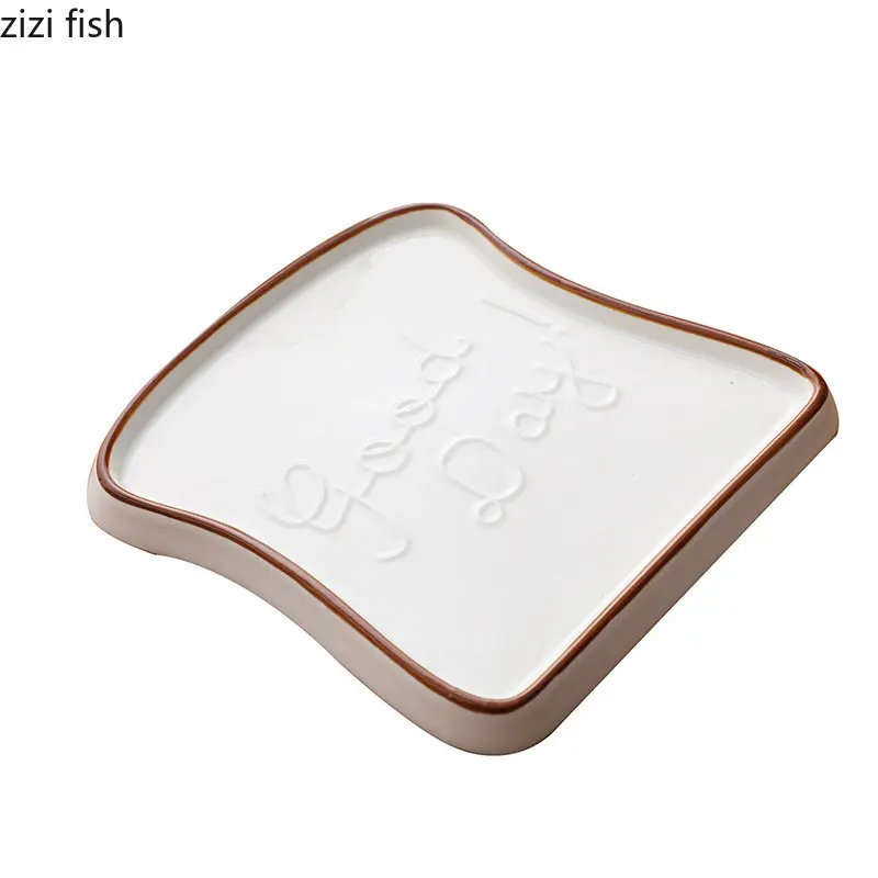 Ceramic Dinner Plate Household Creative Bread Plate Toast Plate Dessert Plates Cake Plates Breakfast Plates Ceramic Tableware