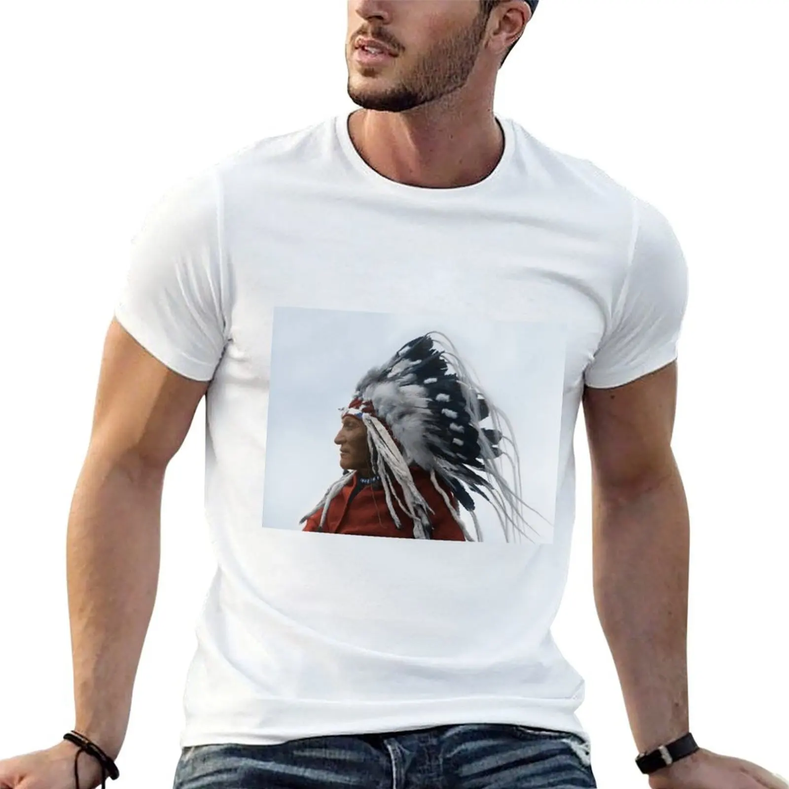 

Lazy Boy - Blackfoot Indian Chief T-Shirt t shirts for man cotton funny anime t shirts oversize T-Shirt