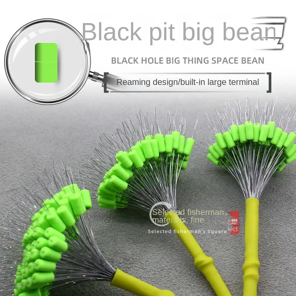 

200pcs Line Tackle Accessories Fishing Bobber Stopper Fishing Supply Green Rubber Bean Soft Float Space Beans Lakes Rivers Sea