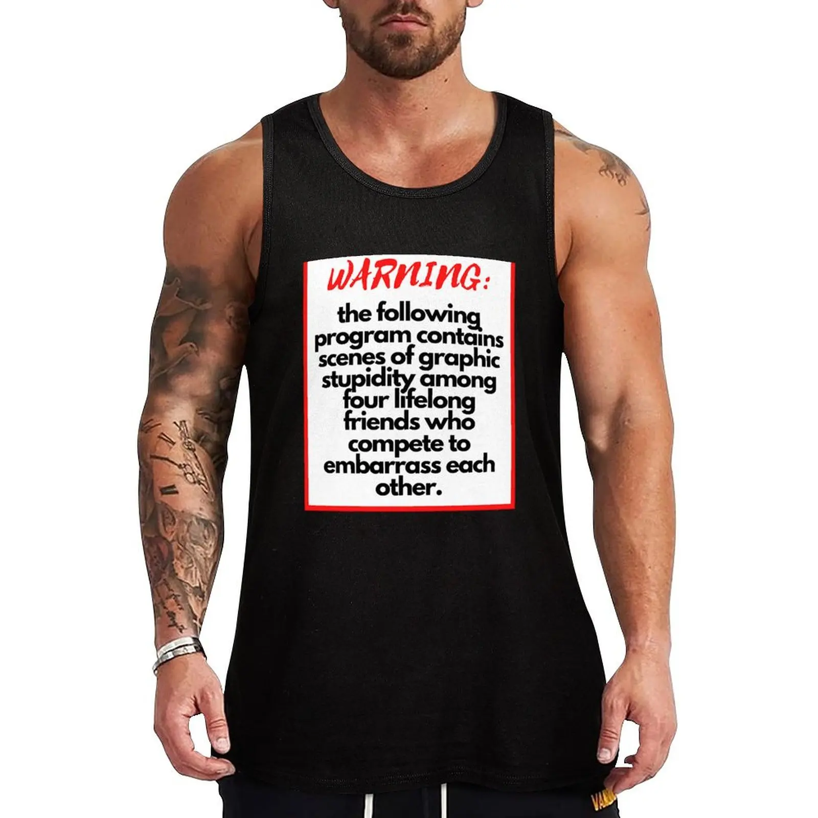 

Impractical Jokers Warning Tank Top Men's cotton t-shirt sleeveless man shirts Gym man