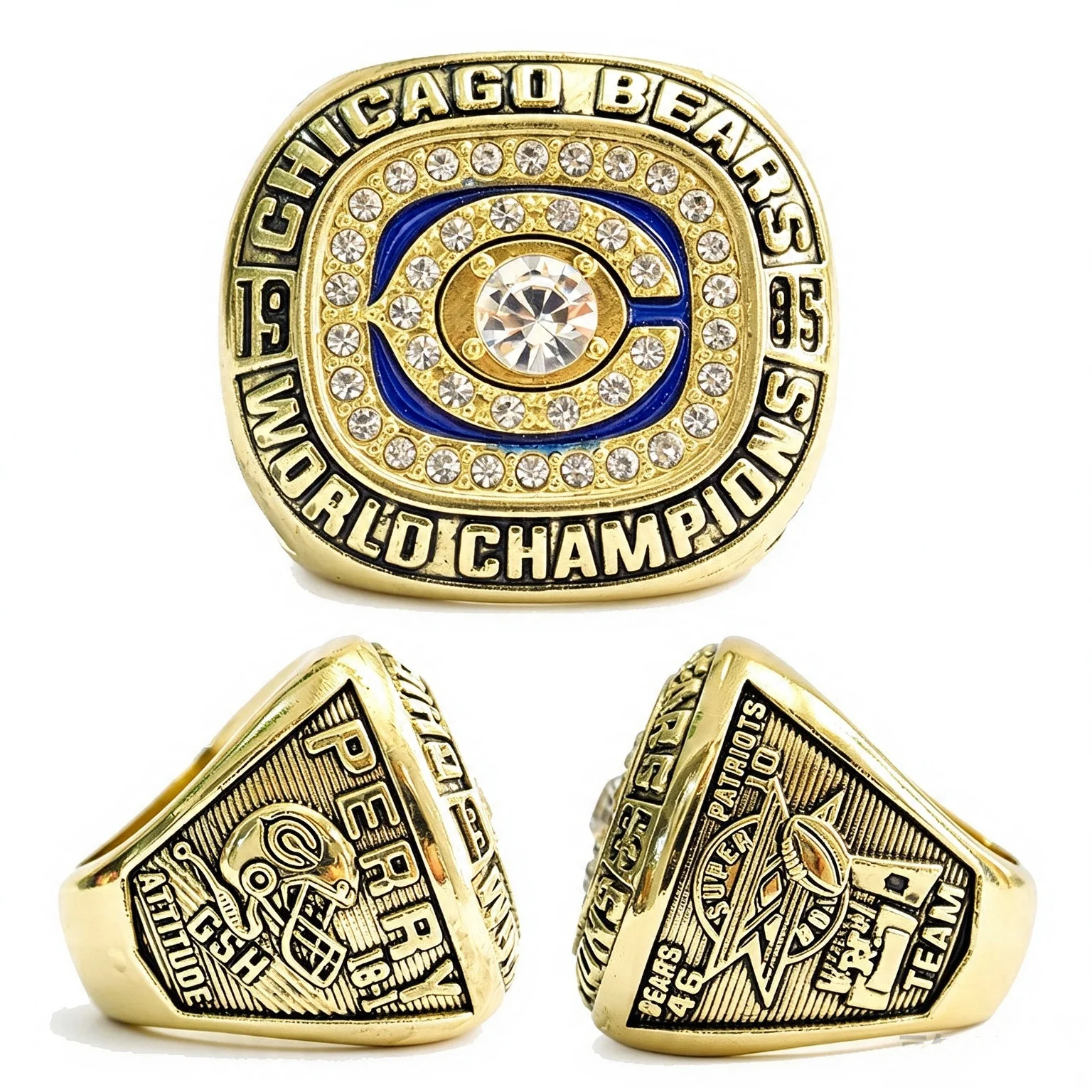 New 1985 Championship Style Ring accessories Stainless Steel Alloy rugby football Fan Collectible Jewelry fans gift