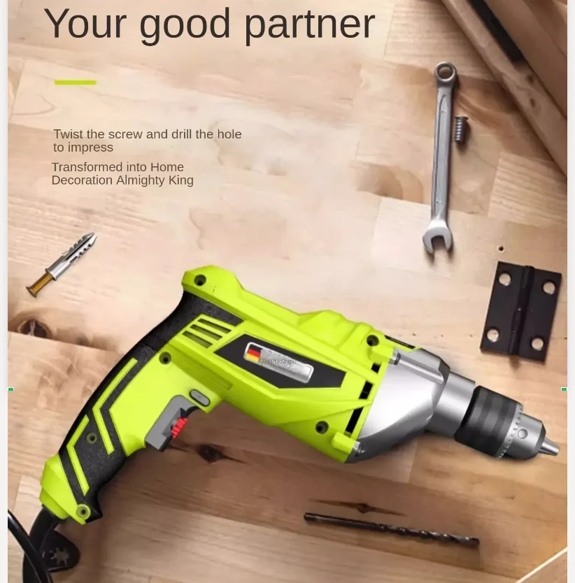 220V High Power Impact Drill for Home Use with Multi-Function Pistol Drill and Small Electric Hammer QCC