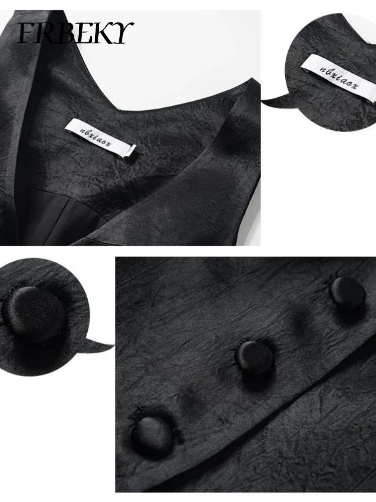 Chalecos elegantes para mujer, ropa interior de Color sólido, traje sin mangas con cuello en V, Tops de hombro, ropa de calle, chaqueta sin mangas para mujer, otoño