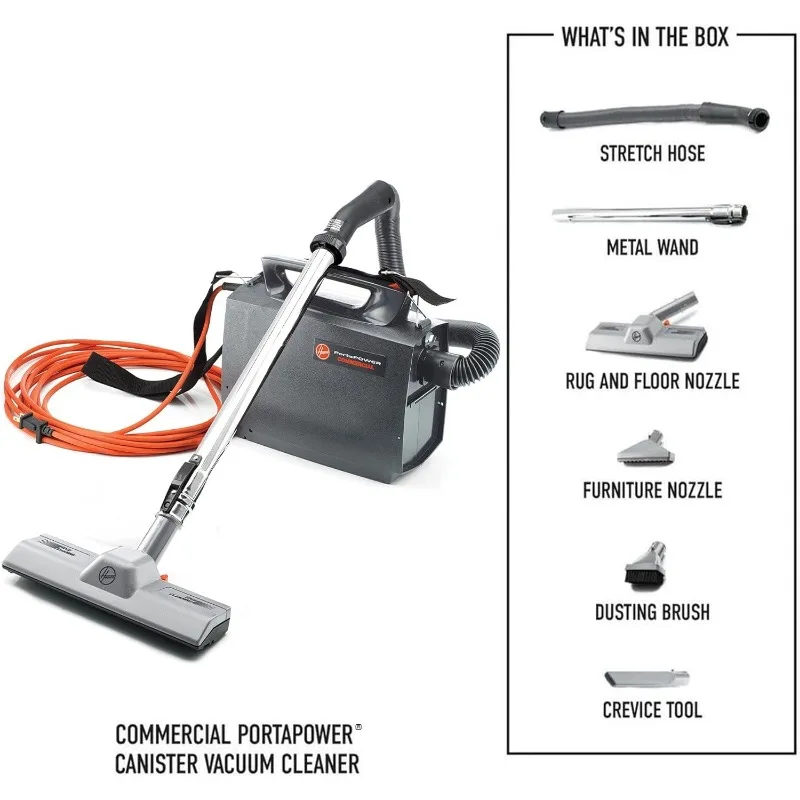 후버 상업용 PortaPower 경량 진공 청소기, 부착물 포함, 휴대용 전문 프로 등급