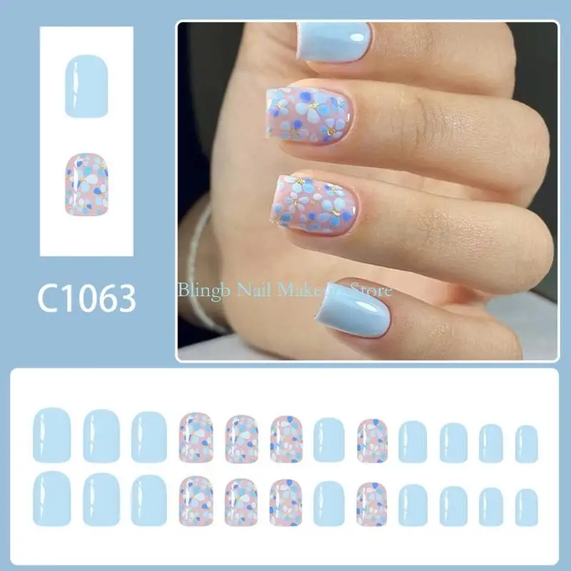 28TA اضغط على الأظافر ، لصق عصا الأظافر المزيفة على مسمار الأظافر كاذبة الأظافر الاكريليك الأظافر الاصطناعية كاذبة لتصميمات فن