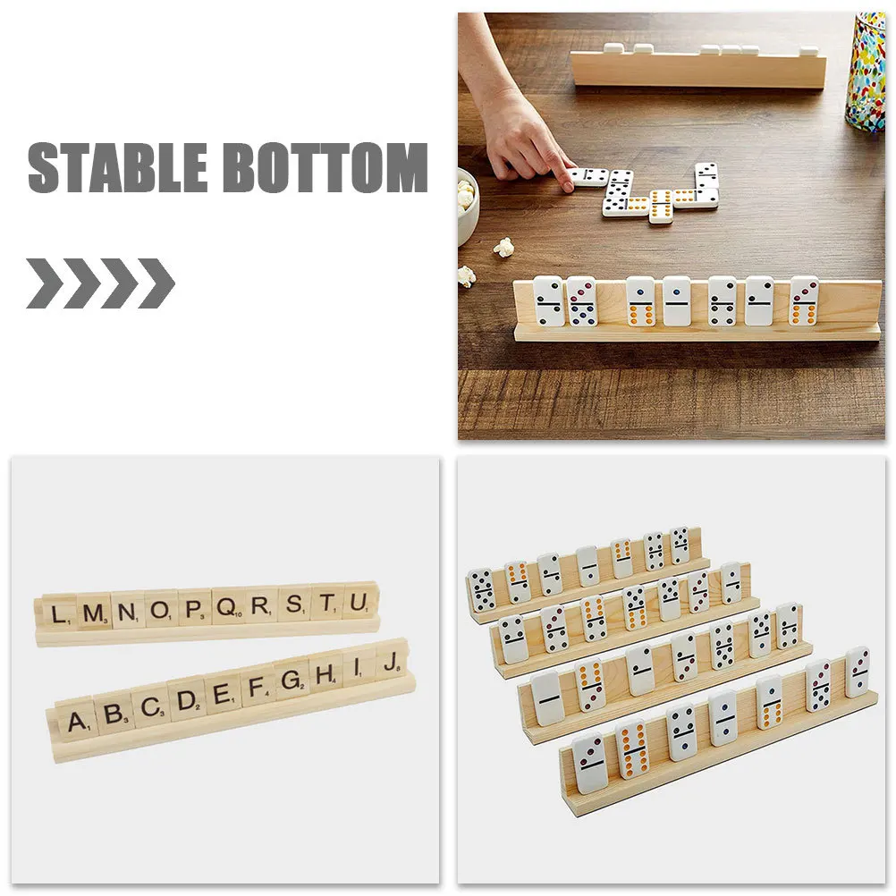 8 قطعة صواني خشبية رفوف خشبية لبلاط الدومينو متعددة الوظائف حامل الدومينو سطح المكتب ألعاب منظم لتقوم بها بنفسك العرض