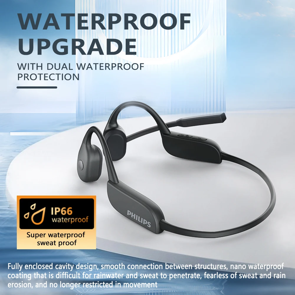 

Philips TAN5609 Bone Conduction Wireless Bluetooth Headphone Call Noise Reduction Earphone Waterproof IP66 Outdoor Sport Headset