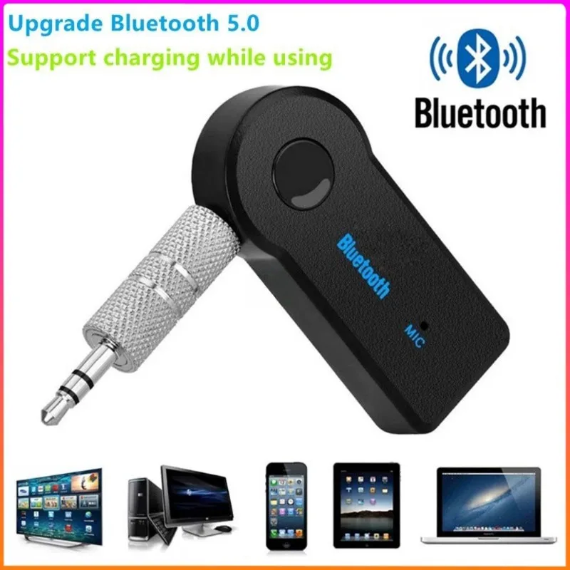 Adaptateur récepteur Bluetooth 5.0 sans fil 2 en 1, prise jack 3.5mm pour musique de voiture, audio, récepteur de téléphone, sauna, mains libres, m.com x A2dp