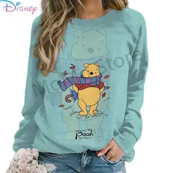 Women's Long Sleeve Sweatshirts O Neck Disney Winnie The Pooh Streetwear 2024 3D Print Street Wear Autumn Fashion Leisure S-3XL