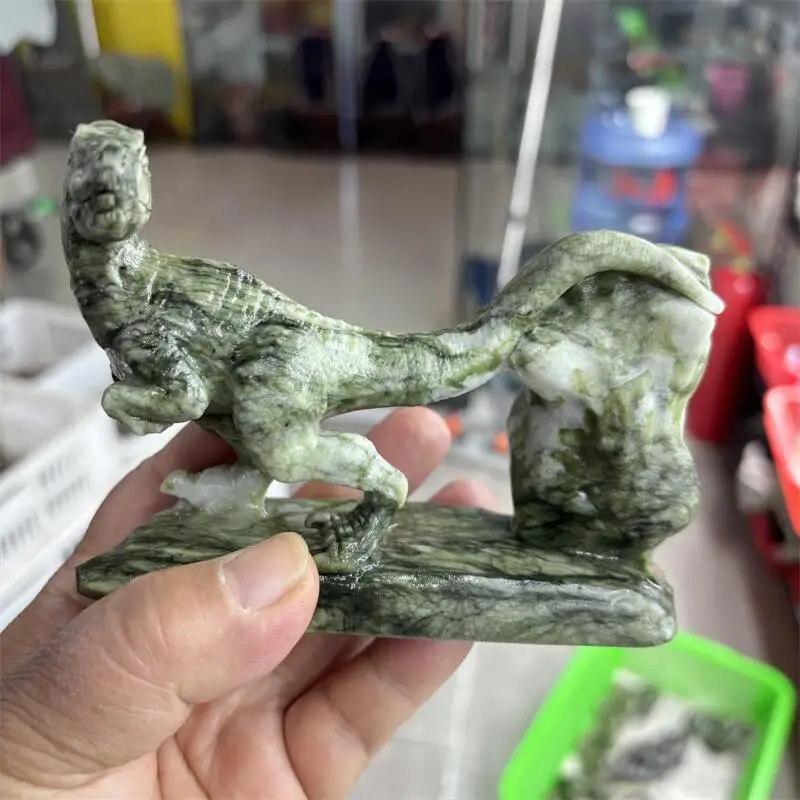 Natural Yooperlite Dinosaur Tyrannosaurus Quartz Carving Energy Stone Crafts Small Decoration Home Decor Holiday Gift 1pcs