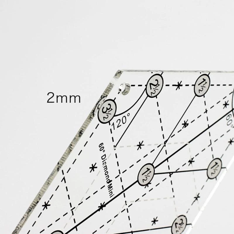 Acrylic Patchwork Ruler 60 Degree Quilting Template Ruler Quilting Ruler