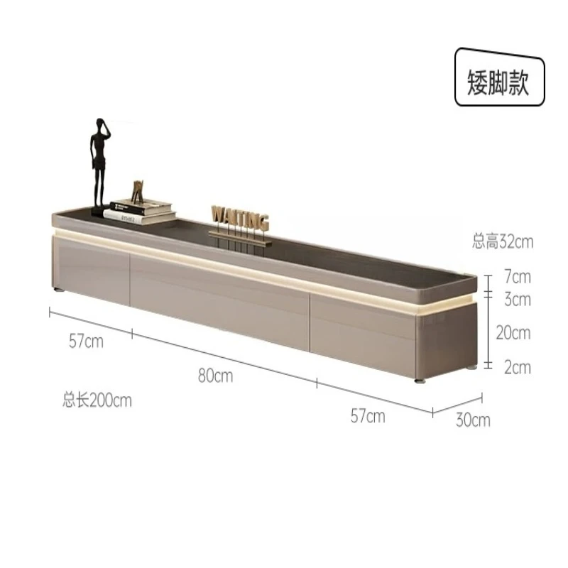 LH floor TV cabinet light luxury high sense modern simple ultra-thin cream style living room
