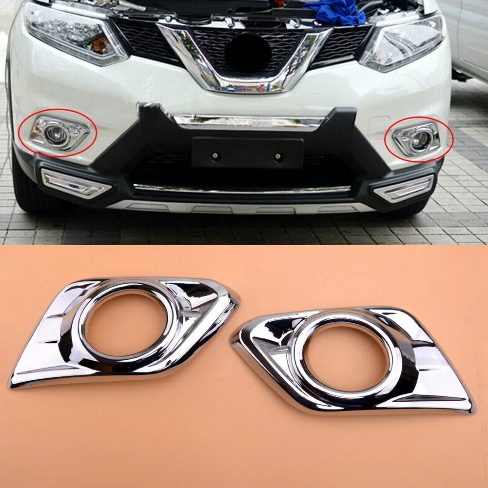 Car Front Fog Light Frame Running Lamp Cover Protector Trim for Nissan X-Trail X Trail T32 Rogue 2014 2015 2016