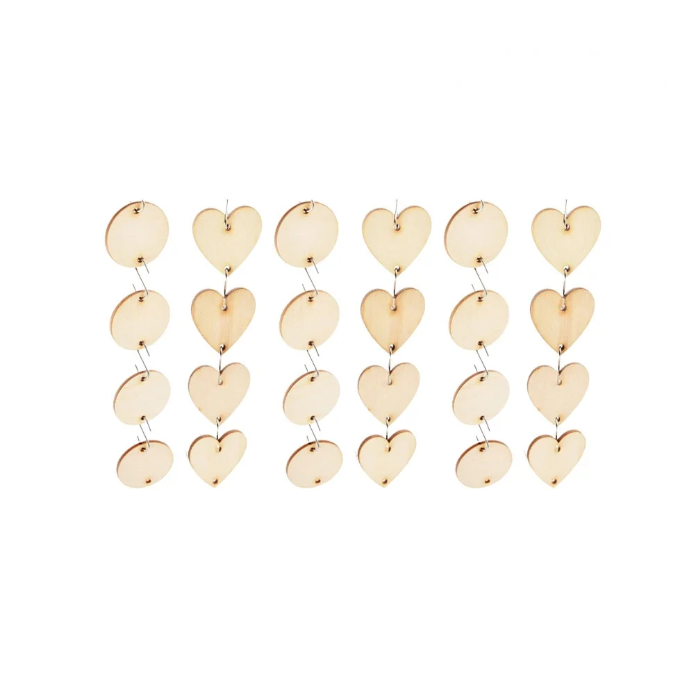 

300 Pcs Unfinished Diy Hanging nament DIY Hanging Wooden Pendant Pentagram Chips Star Heart Sewing Craft Supplies