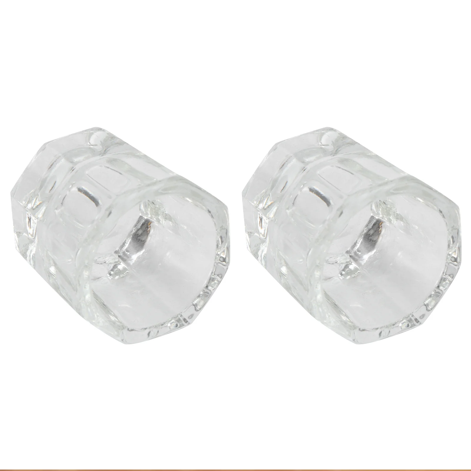 2Pcs Manicure Glass Crystal Cups Portable Tint Bowls Nail Technician Tool for Salon and Home Manicure Glass Cups