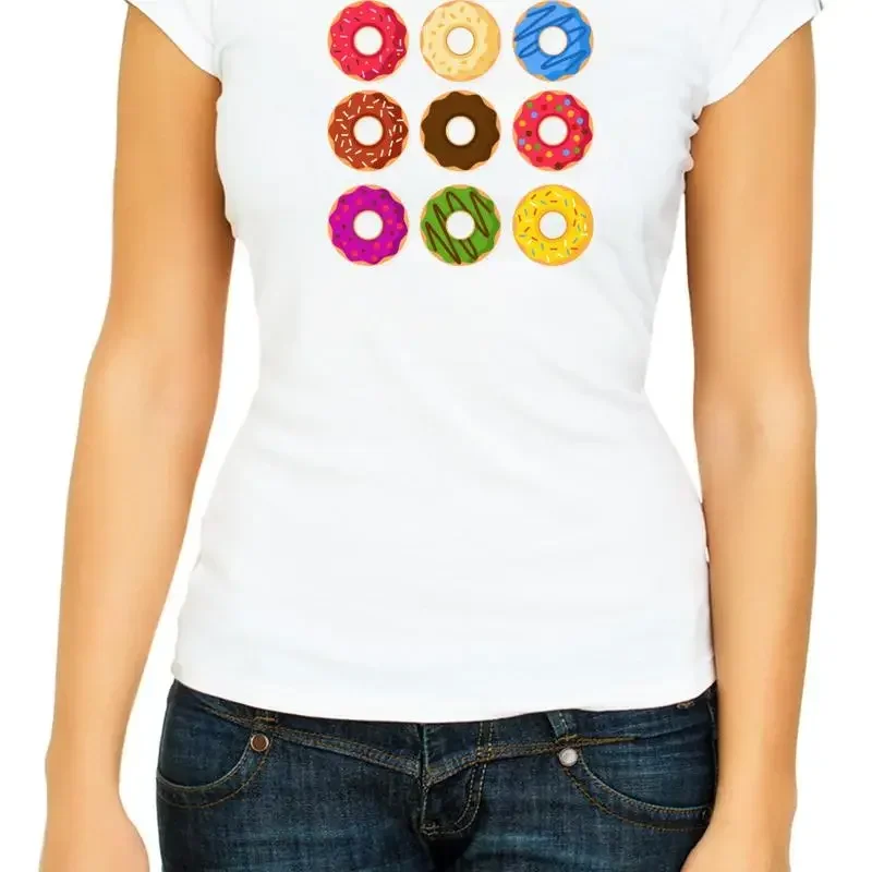 Cute Donut Colorful Women's 3 4 T Shirt F254