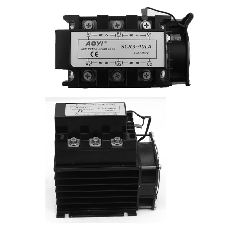 AOYI Silicon Controlled Regulator 40a Szirconiastor Power Controller Regulator Scr3-40la Fan Speed Regulator Controller