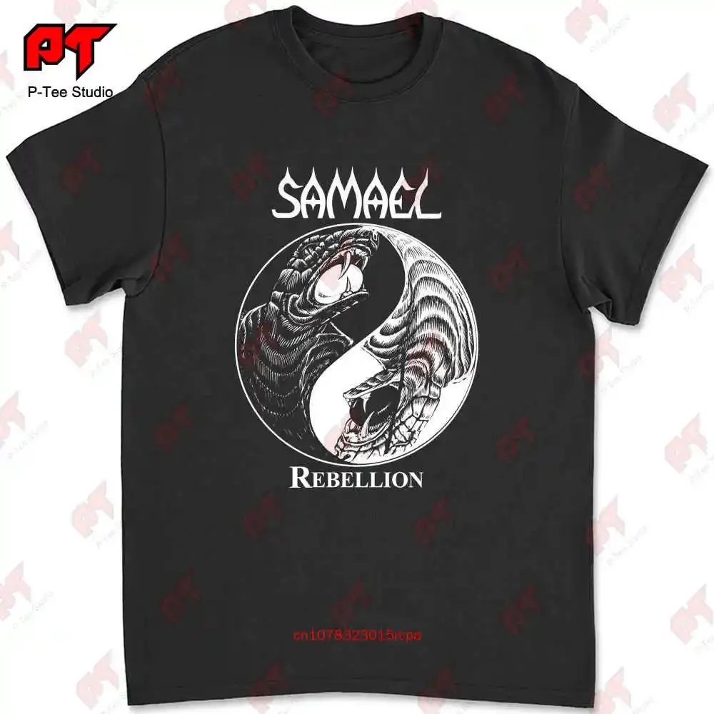 Samael Rebellion Vintage T Shirt M Black Metal Industrial Tiamat Satyricon Lp Cd RPXY