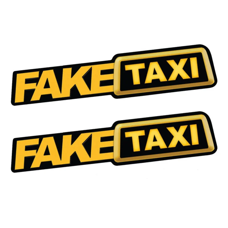 1 Pcs Funny FAKE TAXI Car Auto Sticker Decal Emblem Self Adhesive Vinyl Stickers Car Window Body Bumper Motorcycle Car Styling