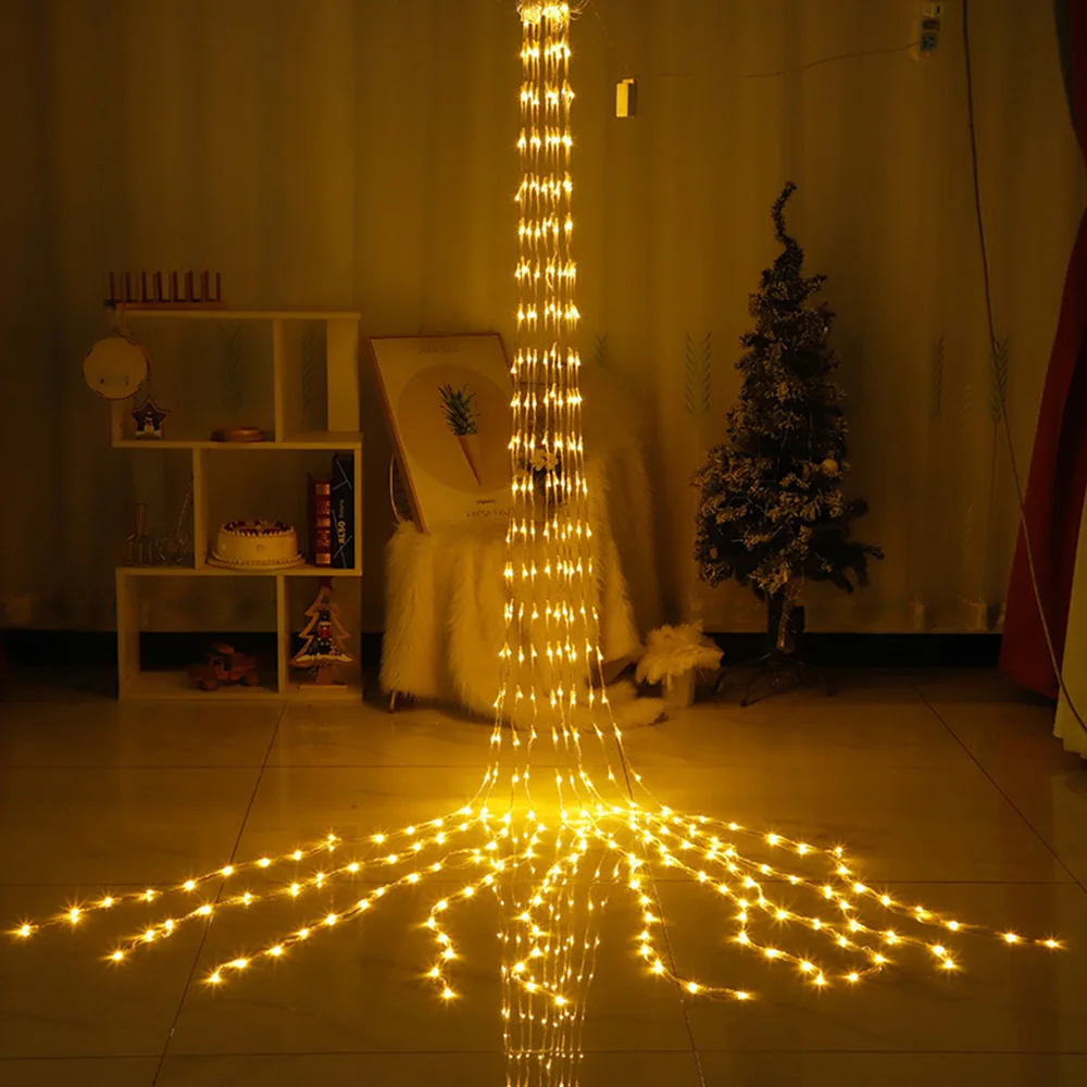 3x3/3x2M LED Meteor Shower Rain Waterfall Curtain String Light Christmas Icicle Garland Light For Wedding Party Holiday