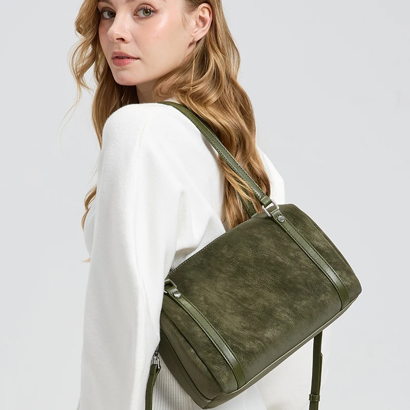 

Women's Soft Suede Cowhide Casual Shoulder Bag Ladies Cow Genuine Leather Crossbody Bags Female Luxury Designer Vintage Handbags