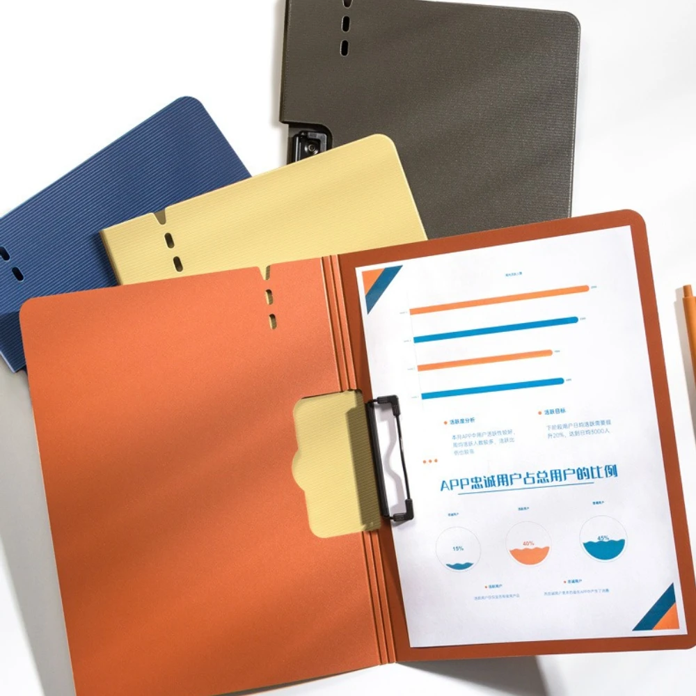 A4 Clip Folder Double Clamp Document Organizer, Multi-Functional Clipboard Writing Board Pad