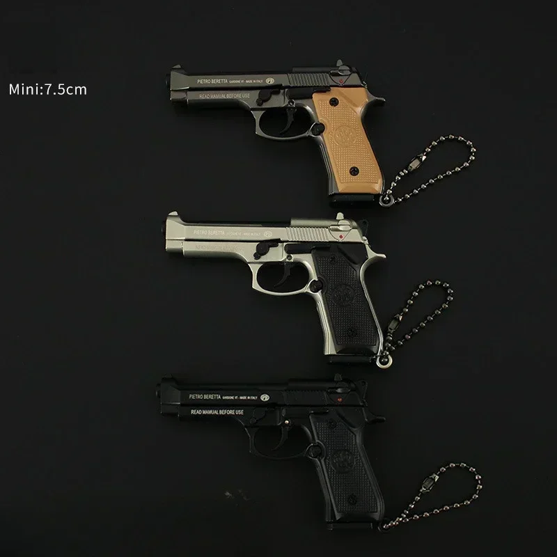 Fake gun 1:3 Alloy Metal Berta M92 A1 Detachable Mini  Gun 92F Pistol Model Keychain Pendant Miniature Pistola Boys Gifts