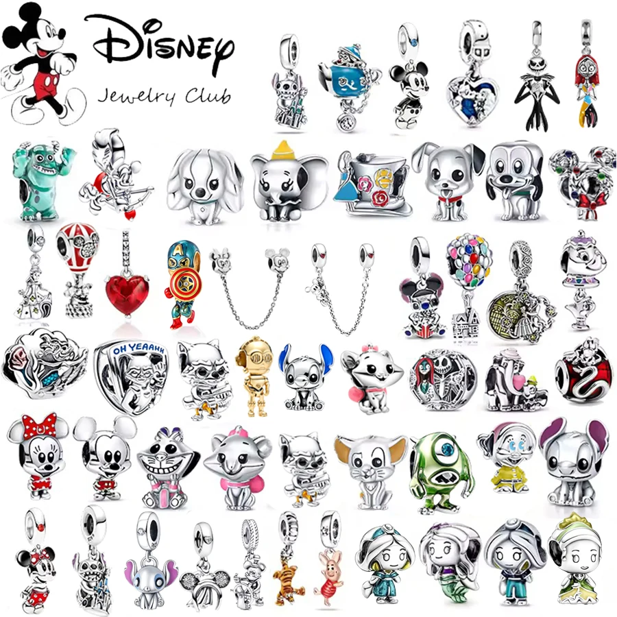 2026 Vendita calda Disney Topolino Cupido e Biancaneve Dopey Charm Catena di sicurezza Bead Fit Bracciale in argento originale Regalo di gioielli