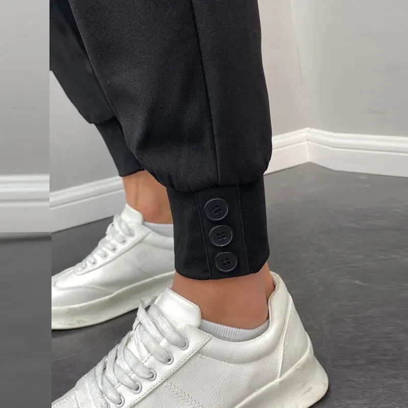 Pantalones de traje informales para hombre, pantalón Harem Delgado coreano, salvaje, Vintage, holgado, sólido, moda, primavera y verano, novedad
