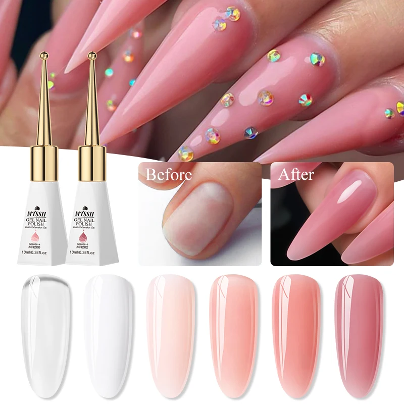10ml Quick Extension Gel Nail Polish Construct Hard Gel Semi Permanent Acrylic Crystal Nude Pink Milky White UV Construction Gel