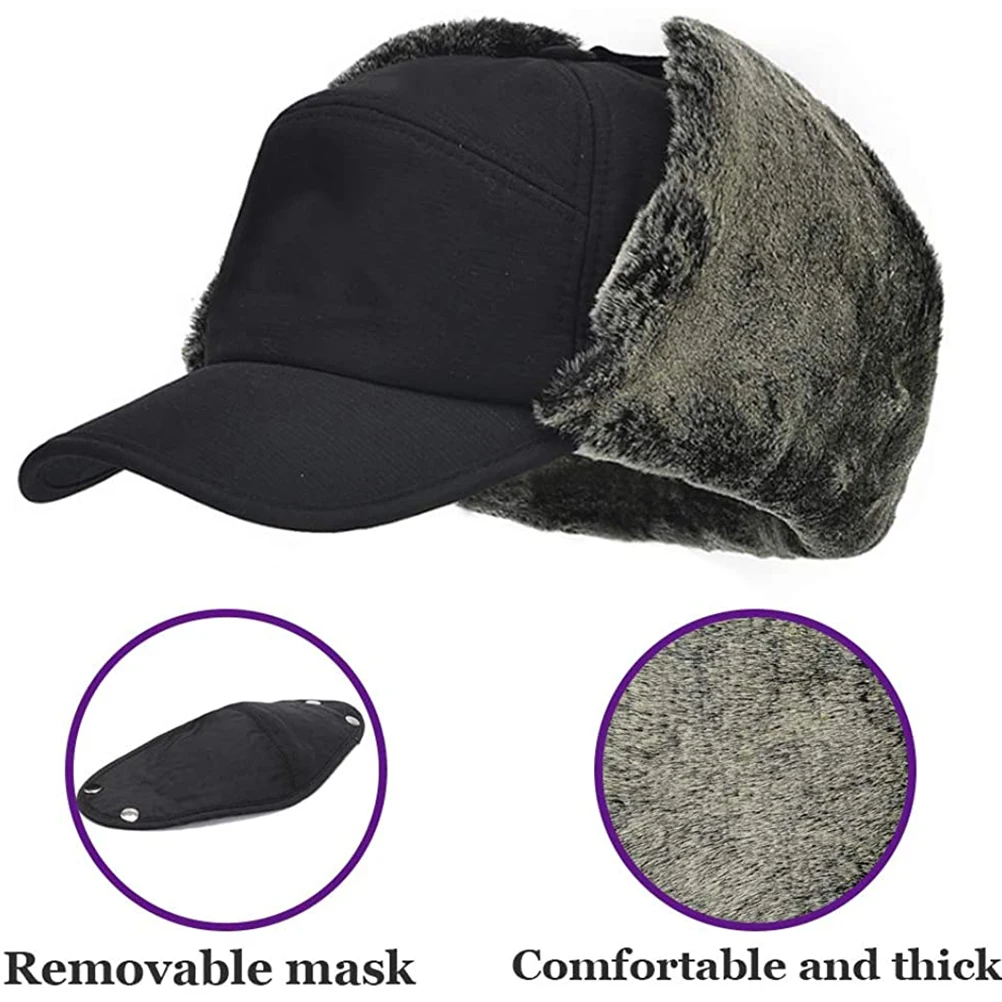 3 in 1 帽子 フルフェイスイヤーフラップ付き 冬用暖かい帽子 アウトドアスポーツ スキー用 冬用暖かい帽子 帽子