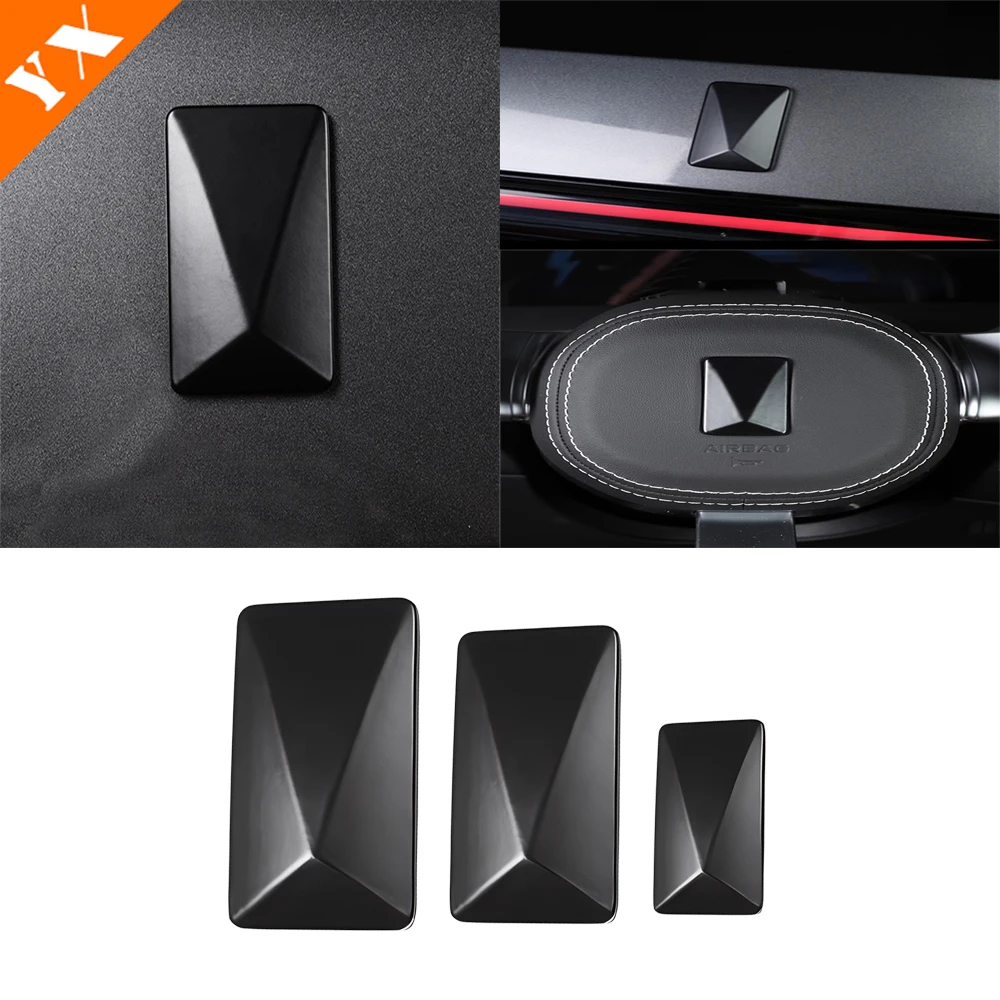 For Changan AVATAR 11 Accessories 2022-2024 Black Car Label Sticker Car Front Logo Frame Head Bumper Decor Sticker Cover