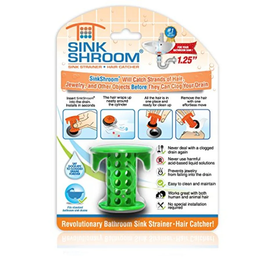 

SSGRE988 Sink Drain Protector Hair Catcher/Strainer/Snare, Green
