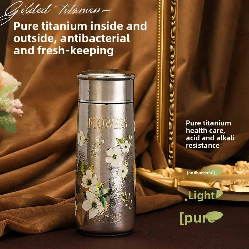 

2026 new mini portable double-layer pure titanium thermos cup women's high-value titanium cup car gift cup