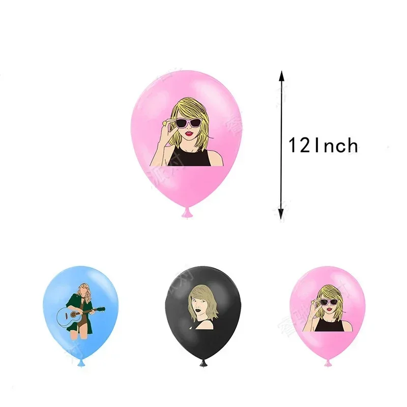 Singer Swifts Theme Decoration Set Taylor Kid Birthday Party Background Cloth Balloon Banner Cake Topper Baby Shower Supplies