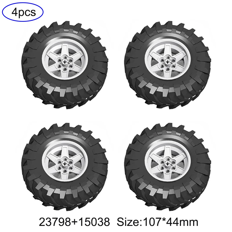 RCmall 4WD Kletterauto Offroad-Vorderradaufhängungssystem MOC Bausteine Teile-Set 23798 + 15038 Reifen Kompatibel mit LEGOed – Detail 4