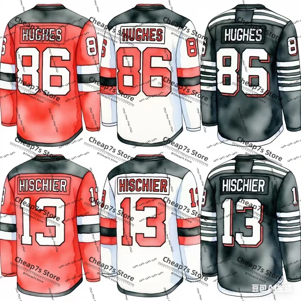 

Cheap Stitched New Jersey Ice Hockey Jersey Jack Hughes Hischier Luke Hughes For Men