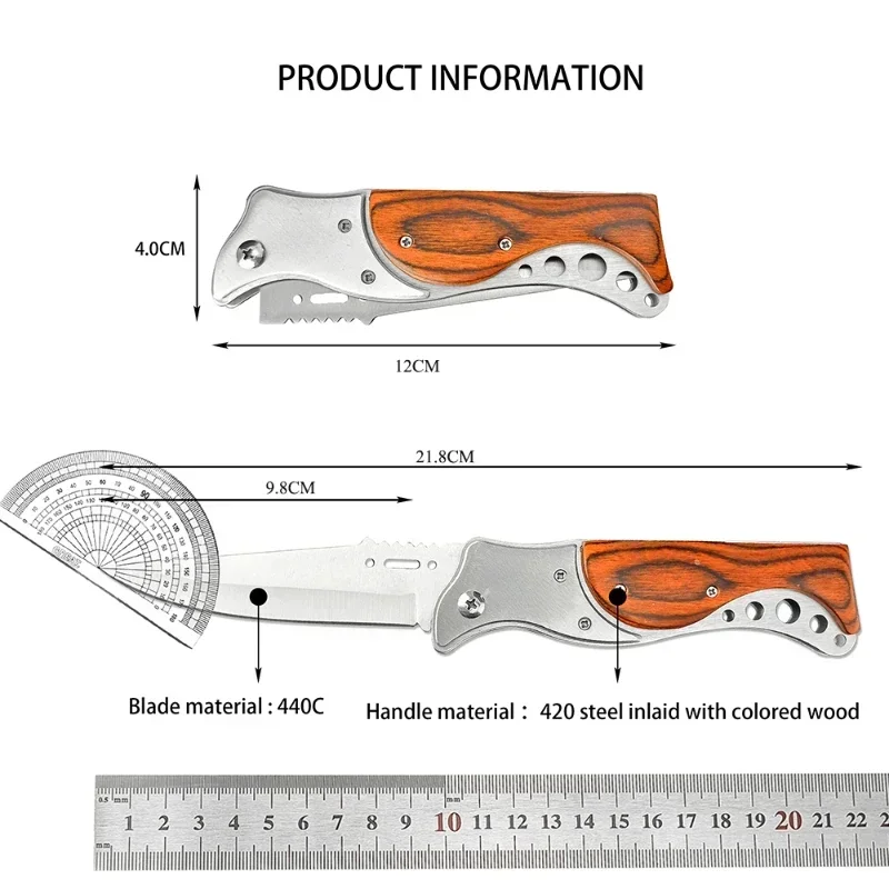 Description Picture 2 of itemFolding Knife AK47 with LED Lights Outdoor Pocket Hunting Survival Knife Tactical Self Defense Utility Tools Combat Knives Gift
