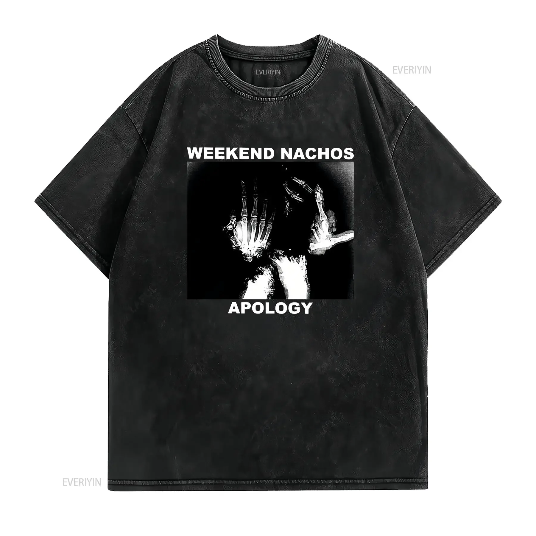 WEEKEND NACHOS Apology T Shirt NEW Relapse Records TS4452 vintage Washed fashion homme Casual Unisex designer clothes Versatile