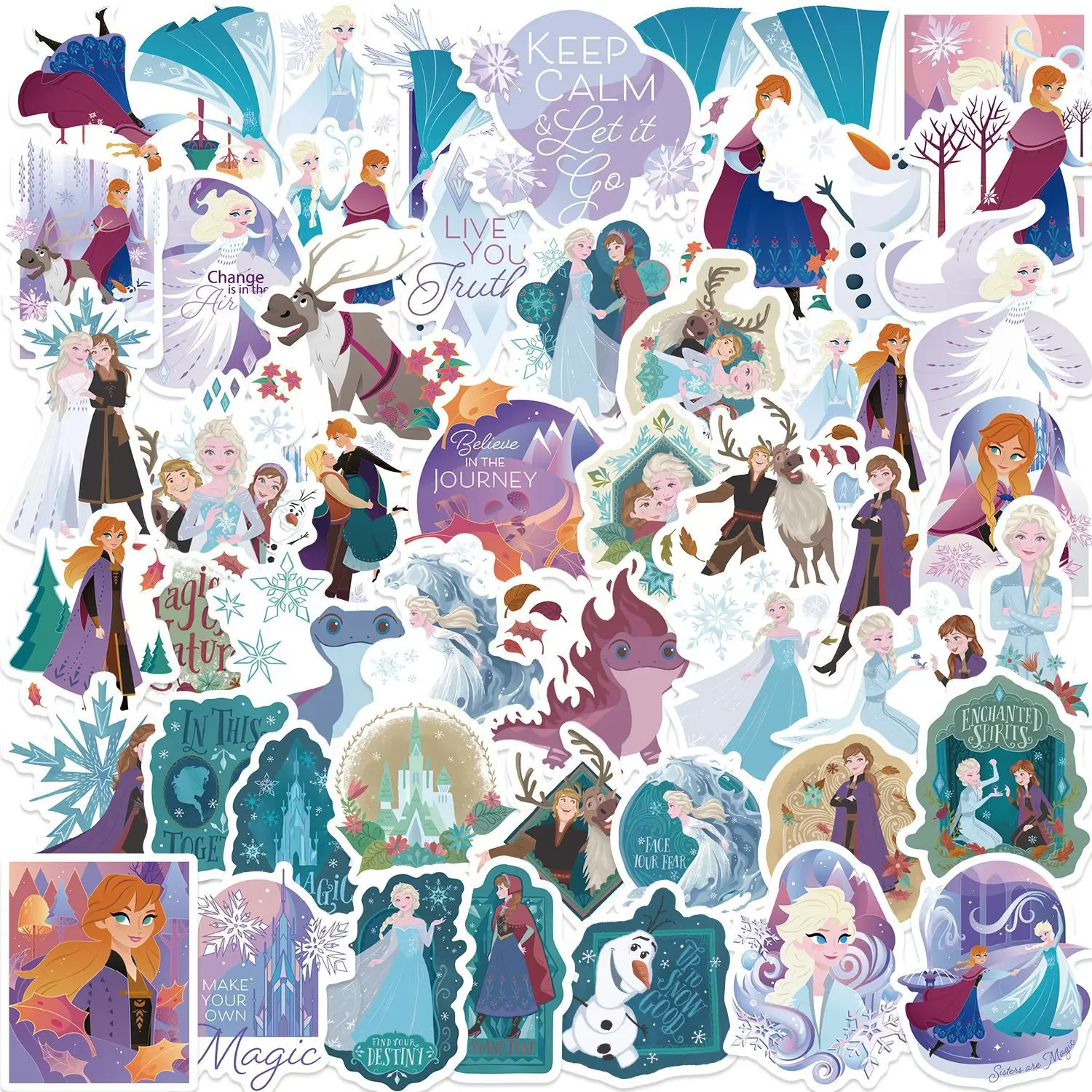 

50 Disney Frozen Cartoon Graffiti Stickers For Mobile Suitcases Waterproof Stickers For Girls As Gifts