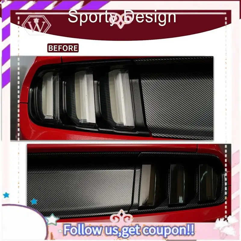 

Portable Tail Light Cover Taillight Cover Guard Trim Frame Accessories For Ford Mustang 2015 2016 2017, Smoke Black