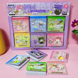 Sanrio-pegatinas cuadradas estampadas doradas para niños, juego de papelería para estudiantes, dibujos animados, pinturas, premios, 30 piezas