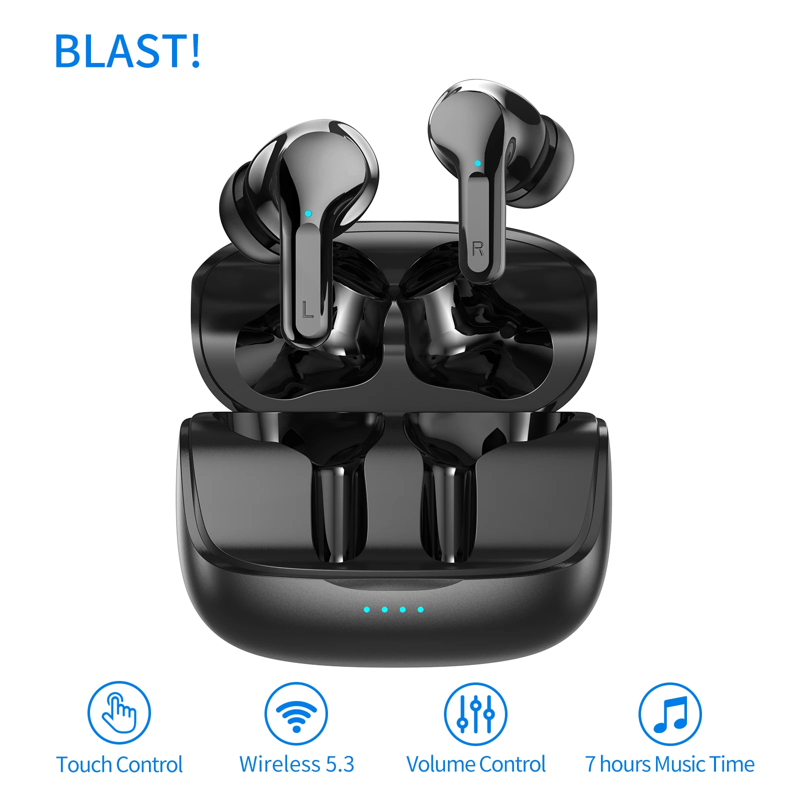 2025 Newest Touch BLAST! i17 black True Wireless Stereo Earphones Touch BLAST! i17 black TWS wireless headset Bluetooth Earbuds