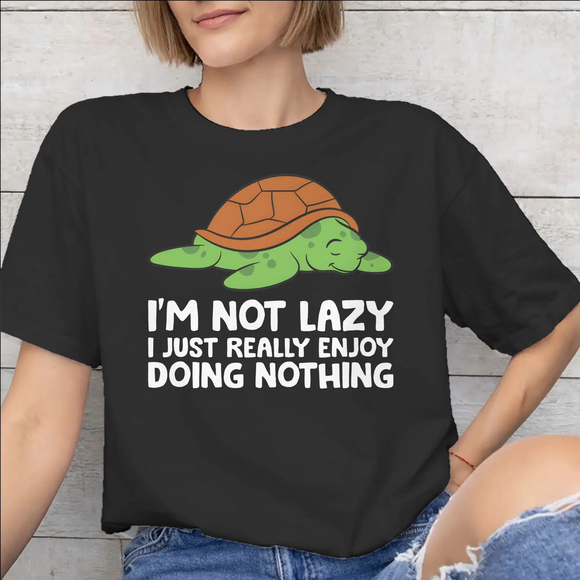 I'm Not Lazy I Just Really Enjoy Doing Nothing Graphic Printing T Shirt Men Women  100% Cotton  Tee Shirt Clothing