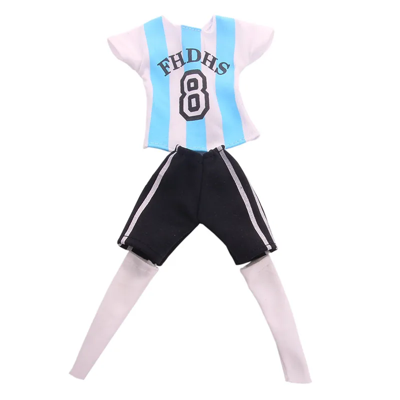 Futebol e basquete uniforme para Ken Doll, Barbie Dress Acessórios, roupas para brinquedos da menina, aniversário e presente de Natal