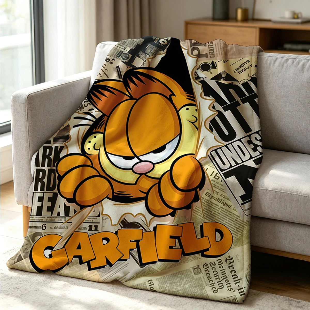 YELLOW CAT G-Garfield Blanket Soft Cozy Throw for Sofa Bed Festive Holiday Decor Gift for Kids and Adults,Lightweight and Warm