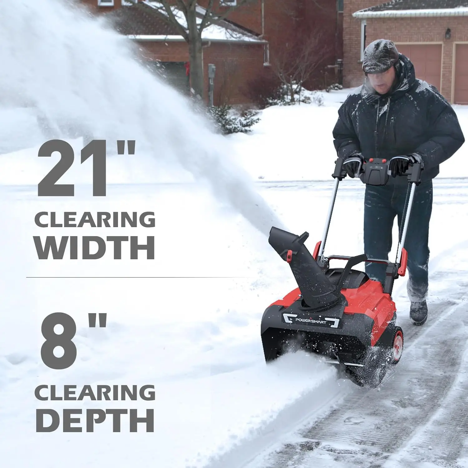 80V MAX Cordless Snow Blower, 21-Inch Single Stage with 6.0Ah Battery and Charger (DB2801RB)