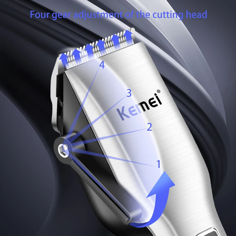 Kemei Electric Hair Clipper Rechargeable Hair Trimmer Machine Newly Design Beard Barber Razor for Men Style Tools KM-6050