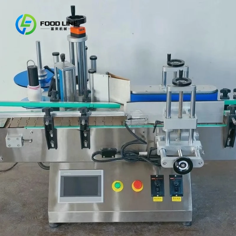 Custom Desktop Automatic Round Bottle Tin Cans Glass Jar Sticker Labeling Machine with Expiry Date Batch Number Coding Printer