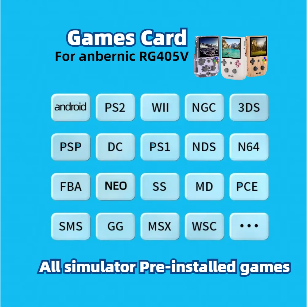 Imagem -02 - Anbernic Rg405v Game Card Handheld tf Memory Todos os Emuladores Jogos Pré-instalados Retro Clássico 1tb 512g 256g Ps2 Psp Portátil